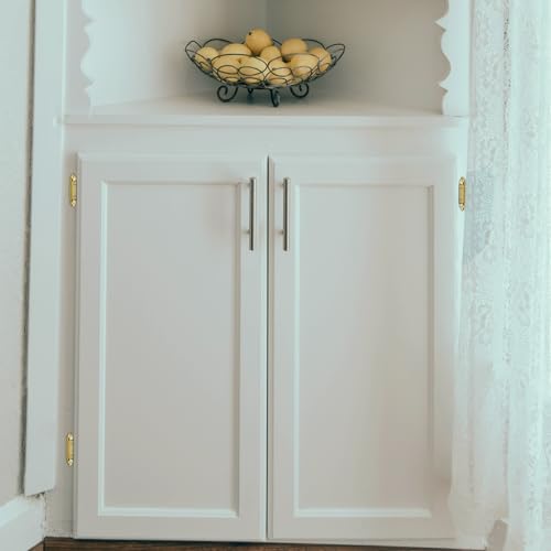 Gold Cabinet Hinges, 1/2 Inch Overlay, 10 Pack(5 Pairs) | Self-Closing Design, Semi-Concealed Face Frame Fit, Surface Mount, For Kitchen Doors, Cabinets, Hardware Updates - color: Gold