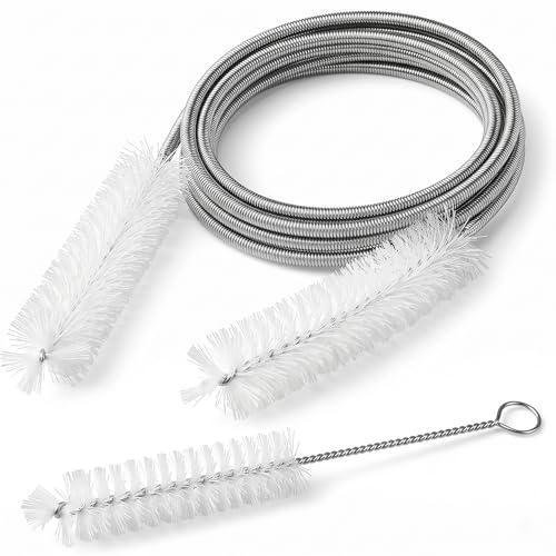 Flexible Drain Clog Remover Brush Double Head Extended Reach Cleaning Tool for Bathroom Kitchen and Sink Drains White - color: White, size: Large