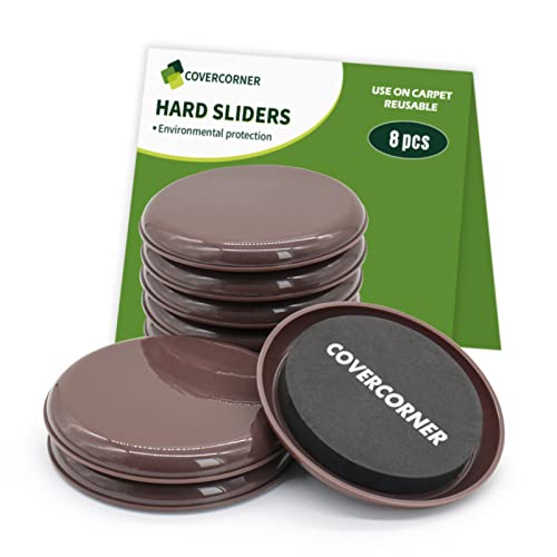 Furniture Sliders for Carpet 8 PCS - 4 3/4" Brown - size: 8 PCS 4 3/4 inch Brown