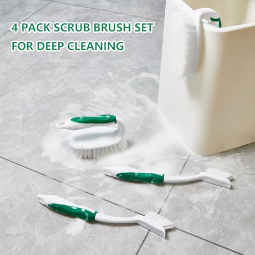 Scrub Brush Set, 4 Pack Deep Cleaning Brush Kit, Green - color: Green
