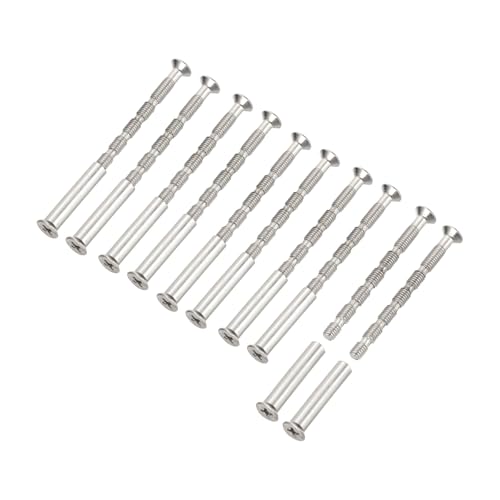PATIKIL Door Handle Screws M4 x 50mm, 10 Set Cabinet Handle Break Away Screws for Drawer Pull with M4 x 25mm Sleeve Slub Bolt for Door Lever Knob - size: M4 x 50mm