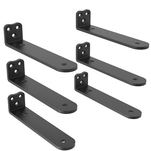 Eurydice Heavy Duty Floating Shelf Brackets, 1/4 in Thick 12 in 6Pack Black - color: Black 6 PACK-1/4 IN Thick, size: 12 Inch