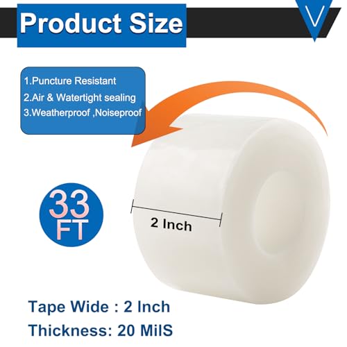 Window Insulation Tape for Winter Heavy Duty Weather Stripping Sealing Film Tape Draft Stopper 2 in x 105 Ft Keep Warm & Save Energy Easy Apply & Remove for Doors and Windows - size: 2 IN * 105 FT