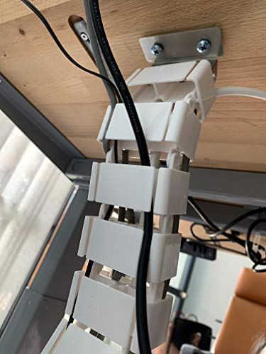Vertebrae Cable Management Spine, Quad Entry Organizer for Height Adjustable Desk, Black