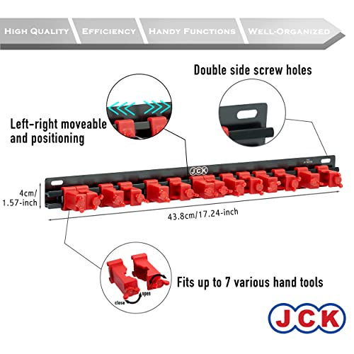 JCK Garage Tool Organizer Wall Mount, Garden Tool Rack, 7-Pair Clips - style: Multi-Purpose Screw-Locking Secure Clips