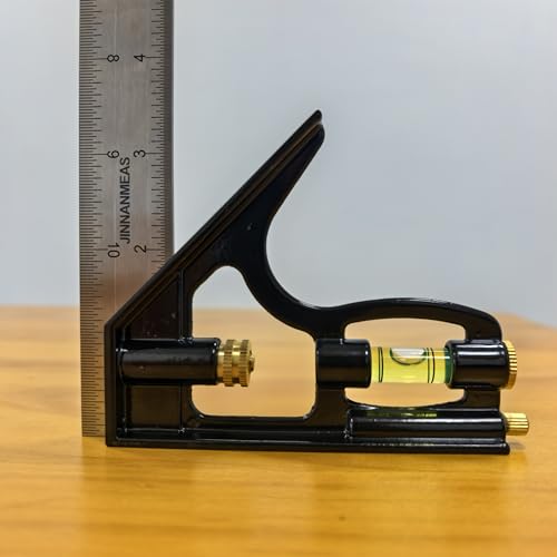 12" Combination Square, Pro Stainless Steel Ruler with 1/64" Precision Laser Etched Scale, Multi-Functional Carpenter Square with Scriber & Level
