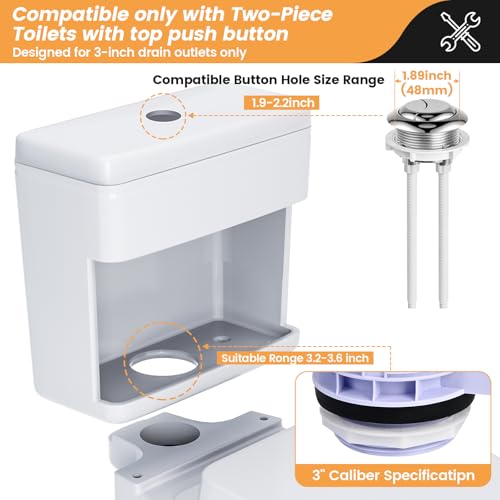 3-Inch Dual Flush Valve Replacement Kit for 2-Piece Toilets, Toilet Repair Kit Inside Tank with Push Button, Gasket & Bolts,Compatible with Glacier Bay, American Standard, and Toto - size: 3 Inch