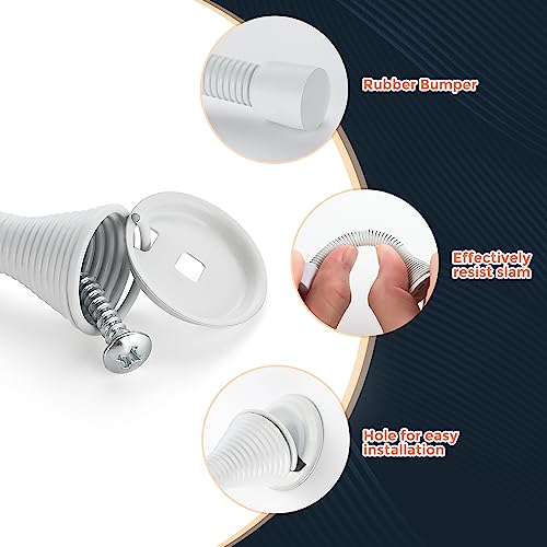Ravinte Door Stoppers, 12 Pack White Spring Door Stops with Rubber Bumper - color: White