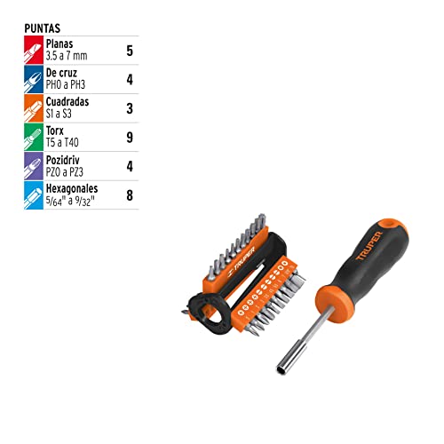 Multi-point screwdriver with 33 tips