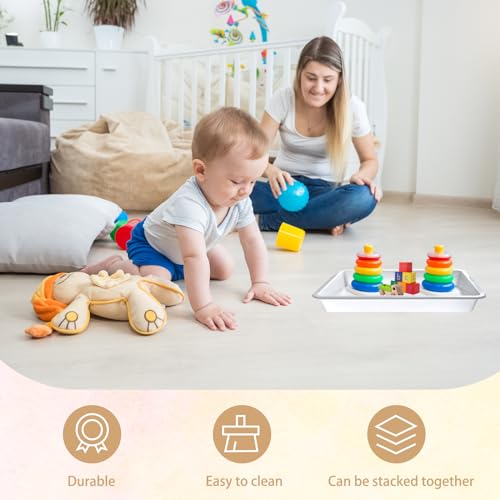 10PCS Plastic Art Trays,White Activity Tray,Crafts Organizer Tray,Serving Tray for Home,School,Kids,DIY Projects,Painting,Beads