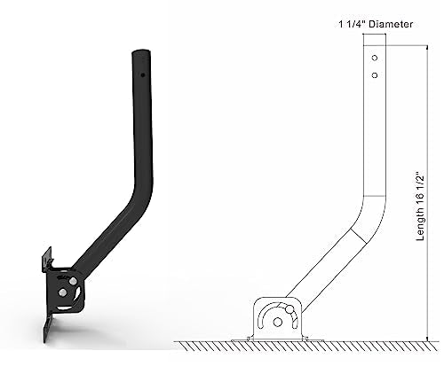 PIBIDI Antenna Mount J-Pipe 1.25x16.5in for Antenna, Weather Station - color: Length 16 1/2"