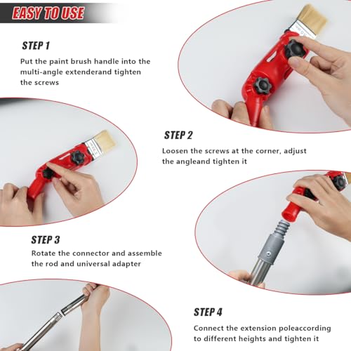 Paint Roller Set 11Pack, 1.9m Paint Roller Extension Pole 4 with Paint Brush, Professional Paint Rollers and Trays Sets with Scraper and Stirrer for Painting Walls (Paint Roller Set-11Pack) - color: Paint Roller Set-11pack