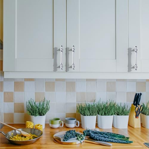 Asidrama 10 Pack 3 Inch(76mm) Polished Chrome Kitchen Cabinet Handles, Cabinet Pulls Kitchen Cabinet Hardware for Cupboard Drawer Pulls - color: Polished Chrome, size: 3" Hole Center, style: 10 Pack