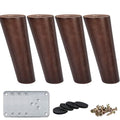 La Vane 6 inch / 15cm Wooden Furniture Legs, 4PCS Soild Wood Oblique Tapered Walnut Replacement Feet with Mounting Plate for Couch Sofa Cabinet TV Stand Armchair - color: Walnut, size: 6"/15cm