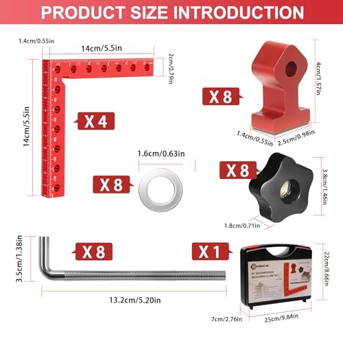 Corner Clamps for Woodworking Tools 90 Degree Clamps with Box - size: 4Pack Set*box(5.5")