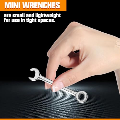 Mini Wrench Set Metric and SAE 20 Pcs - style: Metric and SAE