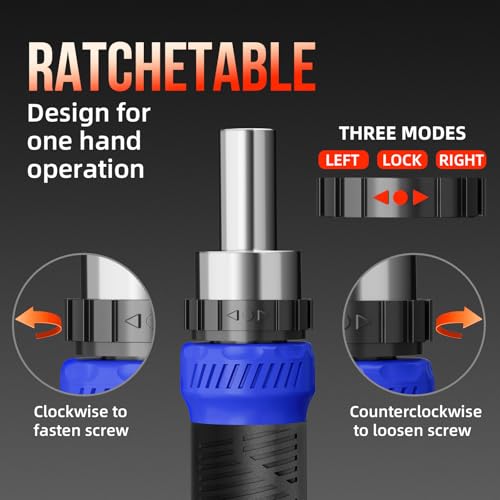 SHARDEN 26-in-1 Ratcheting Screwdriver Set Multi Screwdriver Tool Kit - color: Blue, size: Ratchet-NonExtendable