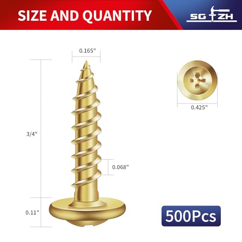 #8 x 3/4" Wood Screw 500Pcs Alloy Steel Standard Thread Truss Head Fast Self Tapping by SG TZH - size: #8 x 3/4"