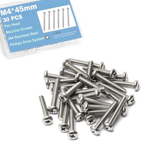 M4x45mm Machine Screws Pan Phillips Cross for Furniture Repairs 3D Printer - size: M4x45mm