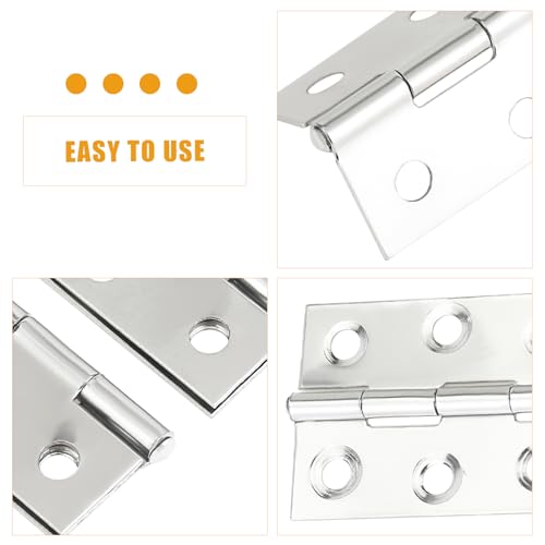 20 Pieces Stainless Steel Folding Hinges, 1.73 Inch Cabinet Hinges, Small Door Hinges, Small Hinges with 120 Pieces Screws for Wooden Cabinets Box Small Crafts and Lightweight Projects - size: 20 Pieces