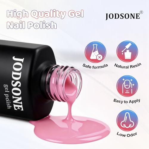 JODSONE 36Pcs Gel Nail Polish Kit with U V Light Crystal Transparent Classic Color 4 Functional Gel for All Seasons - color: KIT-17
