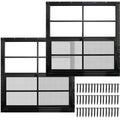 NeatiEase 2 Pack Shed Windows with Black Frame, 36 x 36 Flush Mount Small Window with Tempered Glass and Fiberglass Screen for Shed, Chicken Coop, Playhouse, Household, Garage - color: Black, size: 36"x36"
