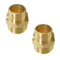 1/2" x 3/8" Male Threaded Hex Nipple Reducer Brass NPT Pipe Fitting Adapter Straight Connectors Pack of 2 - size: 1/2" x 3/8" -2 Pack