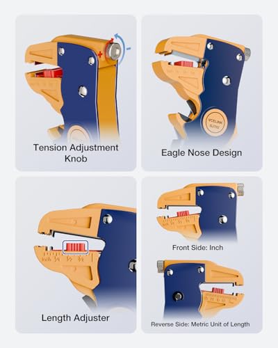 VCELINK Wire Stripper and Cutter, Quick Strip Automatic Wire Stripper - color: Blue