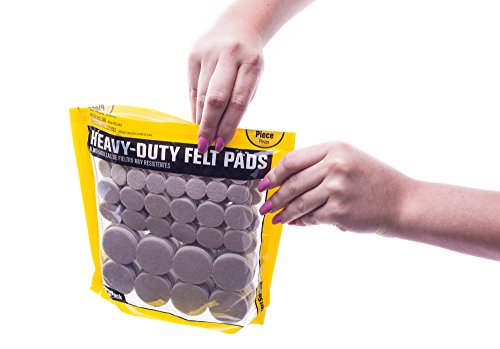 Smart Surface 8850 Heavy Duty Self Adhesive Furniture Felt Pads 3/4-Inch, 1-Inch & 1-1/2-Inch Round Oatmeal 144-Piece Value Variety Pack in Resealable Bag