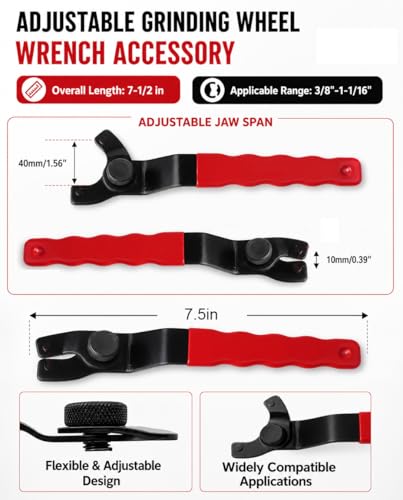 OLIREXD Angle Grinder Universal Adjustable Pin Wrench for Angle Grinder Machine(Red) (1)