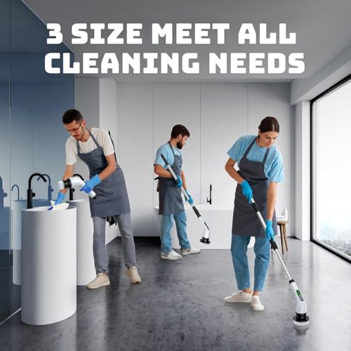 Electric Spin Scrubber for Bathroom: Shower Scrubber with Long Handle