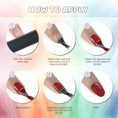JODSONE 32 Colors Gel Nail Polish Kit with Base Coat Matte Glitter Top Coat Soak Off Manicure Tools Manicure Salon DIY at Home - color: B29