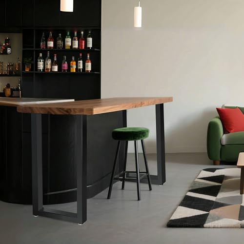36 Inch Metal Bar Table Legs, Heavy Duty Desk Dinning Table Legs with Adjustment Feet Pads DIY Furniture Feets, Set of 2,Black - size: H36 " Square