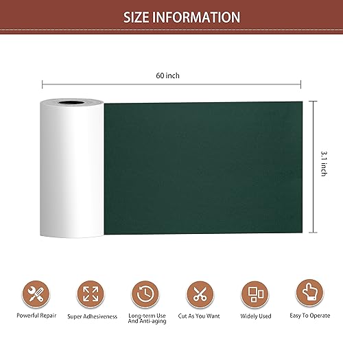 Besezx Leather Repair Patch Tape Kit, Self Adhesive Leather Repair for Furniture, Couch, Sofa, Car Seats,Office Chair,Vinyl Repair Kit.3.1inx60in - color: Green, size: 3.1 in x 60 in