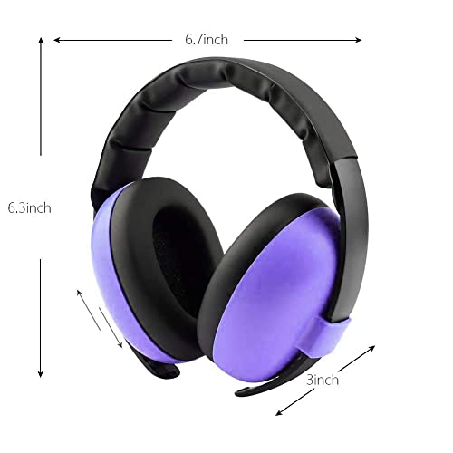 Noise Cancelling Headphones for Kids, Babies Ear Protection Earmuffs Noise Reduction for 0-3 Years Babies, Toddlers, Infant (Purple) - color: Purple