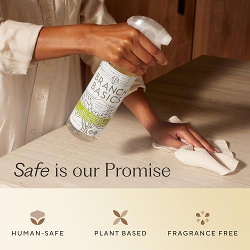 Branch Basics Premium Kit: All-Purpose, Glass, Bathroom, Hand Wash, Laundry | Refillable Plastic Bottles + Concentrate, Oxygen Boost. Fragrance-Free, Human-Safe, Plant-Based Formulas - style: Plastic Spray Bottles