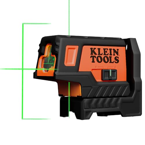 Klein Tools 93MCLPG Compact Self-Leveling Laser Level with Plumb Spot, Bright Green Cross Line, 75-Foot Range, Laser Class 2, Power Output <1mW, Magnetic Mount - style: Cross-Line