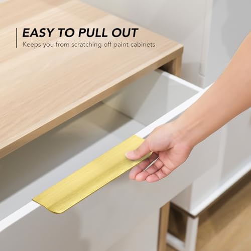 Ravinte Hardware Gold Cabinet Handles Finger Edge Pulls 5.9 Inch CC 10 Pack - color: Gold, size: 150mm/5.9" Overall Length