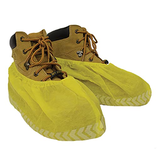 ShuBee Original Disposable, Extra-Large Boot and Shoe Covers, Thicker & Stronger, Durable Protection for Floors - 50 Pairs - color: Yellow