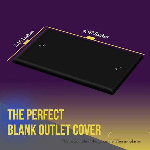 ENERLITES Blank Device Wall Plate, Gloss Finish, Standard Size 1-Gang 4.50" x 2.76", Polycarbonate Thermoplastic, 8801-BK-10PCS, Black (10 Pack) - color: Black, size: Standard Size