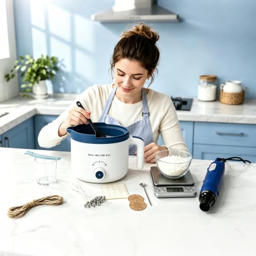 Ksedcon Electric Wax Melting Pot with Spout for Candle Making 50 fl oz - size: wax melting pot 8pcs