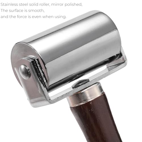 ZOOFOX 2 Pack Leather Press Edge Roller, Heavy-Duty Seam Roller for Leather, Leather Craft Platen Tools with Easy to Grip Handle for Quilting, Sewing, Wallpaper