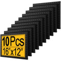 PBHEPJ 10 Pcs Metal Pegboard Panels, 16"x12" Heavy Duty Peg Boards for Garage and Garden Tool Storage, Includes Drywall Anchors and Screws Kits, Black