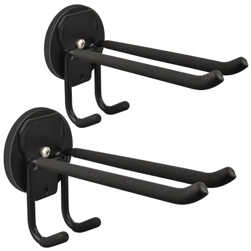 ULIBERMAGNET Double Layer Magnetic Hooks,Heavy Duty Magnetic Storage Hooks for Garden Tools,Shovel,Rope,Cable,Hose,Power Tool Organizer for Garages,Gardens,Workshop (2PACK/3.46INCH) - style: 2PACK Magnetic Tools Hooks