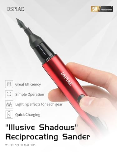 Electric Reciprocating Sander – Precision Multi-Speed Sanding Tool with Fine Sandpaper for Crafts, Miniatures, Jewelry, Woodworking, Resin Kits, Model Automotive Detailing, DIY & Hobbyists