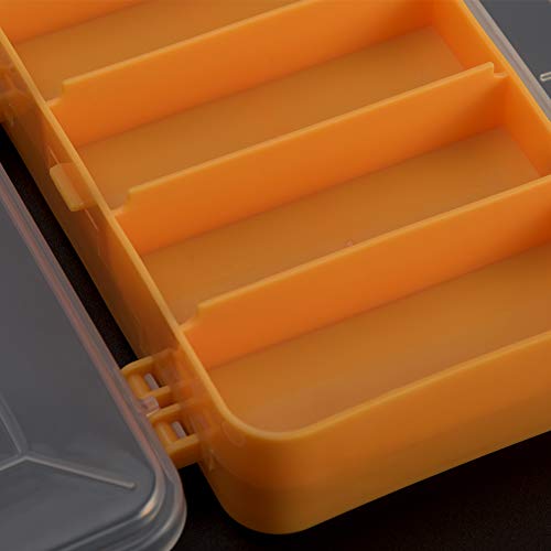 Screw Storage Box, Double Side 13-Grids Hardware Box Organizer,Portable Small Parts Screw Hardware Organizer, Multifunctional Storage Tool Case for Screws Nuts Nails Bolts(Yellow)