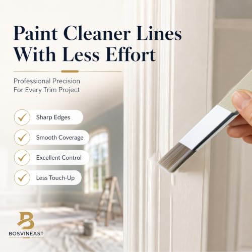 Trim Paint Brush Set, 9 pcs Small Angled Paint Brushes for Detail Painting