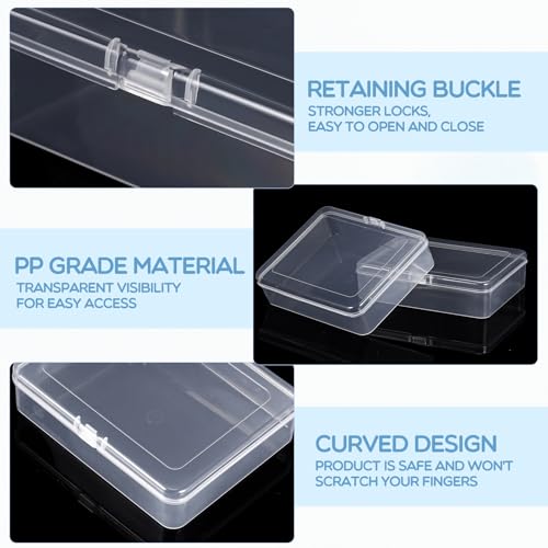 Jetec 6 Pieces Small Clear Plastic Storage Box, 5 x 4 x 1.3 Inch - size: 5 x 4 x 1.3 Inch