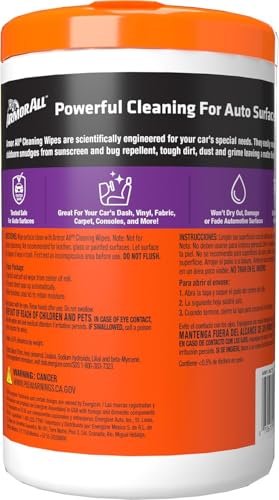 Armor All Car Cleaning Wipes, Wipes for Car Interior and Car-Exterior, 90-Wipes Each (Pack of 6) - size: 90 Count (Pack of 6)