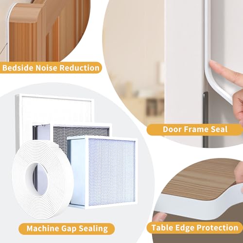 1/2 Inch Wide 1/17 Inch Thick White Window Sealing Tape,Weather Stripping Door Seal,Foam Insulation Tape,Single-Sided Self-Adhesive Foam Strips,33 Feet Long - color: White, size: 1/2 IN x 1/17 IN x 33FT